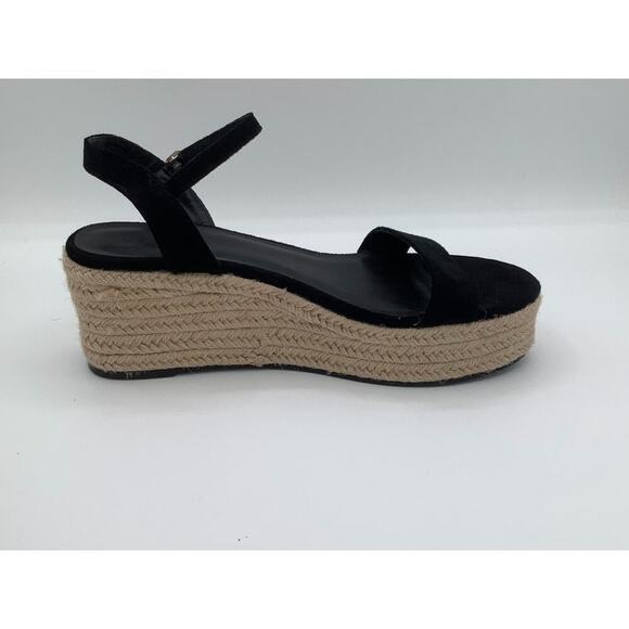 Banana Republic Wedges Black Suede Size 10 Classy Chic EUC - Picture 7 of 7